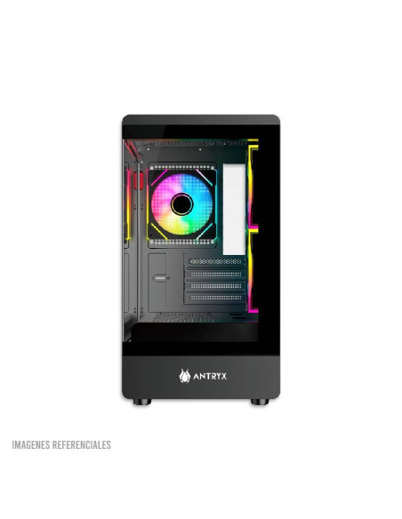 CASE ANTRYX FX 630M BLACK ( AC-FX630MK ) S/FUENTE | PANEL VIDRIO | LED-ARGB