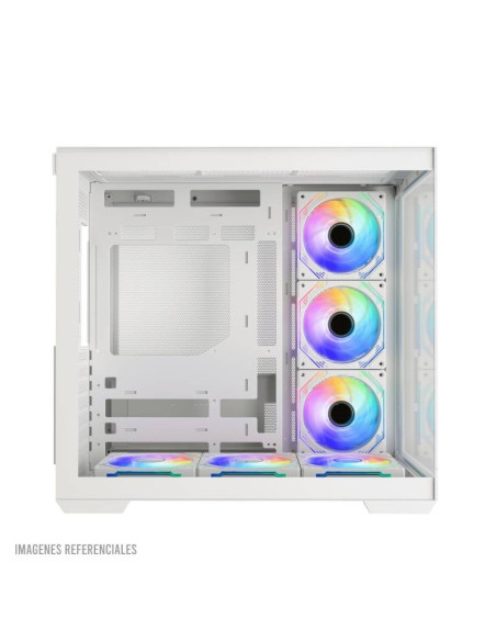 CASE GAMER HALION FISH TANK C708 WHITE ( C708 ) S/FUENTE | VIDRIO TEMPLADO | 6 LED-ARGB