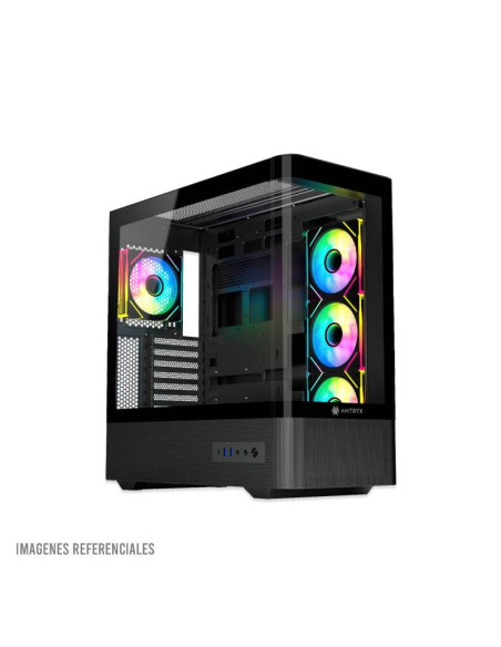 CASE ANTRYX FX 830 BLACK ( AC-FX830K ) S/FUENTE | VIDRIO TEMPLADO| USB-C | LED-ARGB