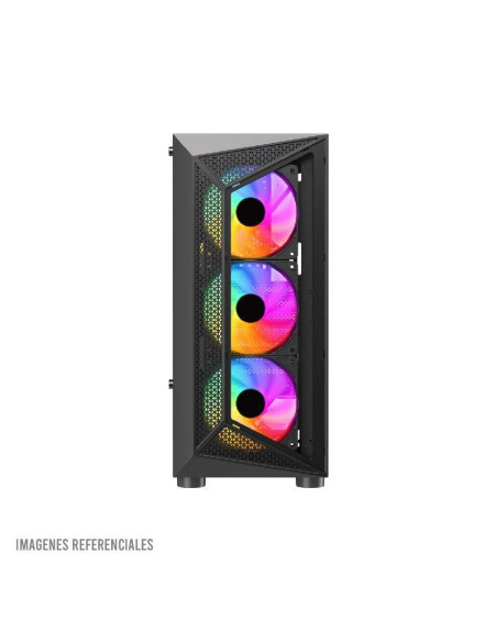CASE GAMER HALION GEMINIS CR30 (GEMINIS-CR30) VIDRIO TEMPLADO| 500W| 4 LED-RAINBOW