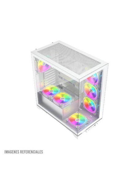 CASE 1ST PLAYER MI8 WHITE ( 1S-CA1ST-MI8 ) SIN FUENTE | VIDRIO TEMPLADO | LED-RGB