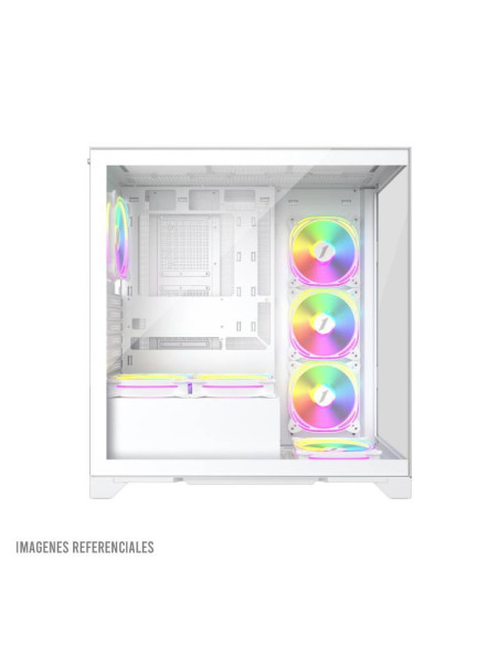 CASE 1ST PLAYER MI8 WHITE ( 1S-CA1ST-MI8 ) SIN FUENTE | VIDRIO TEMPLADO | LED-RGB