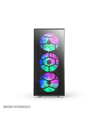 CASE MONTECH X3 GLASS BLACK S/FUENTE|VIDRIO...