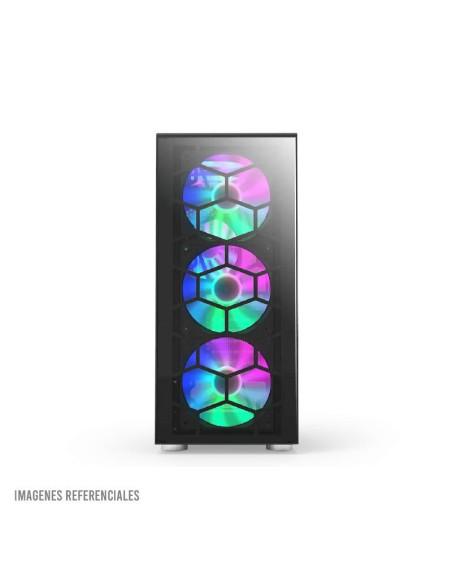 CASE MONTECH X3 GLASS BLACK S/FUENTE|VIDRIO TEMPLADO|LED-RGB|NEGRO