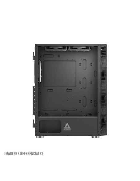 CASE MONTECH X3 GLASS BLACK S/FUENTE|VIDRIO TEMPLADO|LED-RGB|NEGRO