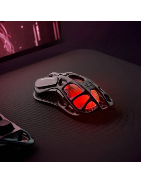 MOUSE GAMER GRAVASTAR MERCURY M2 ( M2-BLK ) WIRELESS | SENSOR PAW3395 - 26K DPI | STEALTH BLACK | LED-RGB