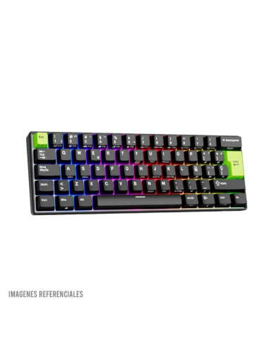 TECLADO GAMER ROYAL KLUDGE RK C61 BLACK GREEN|...