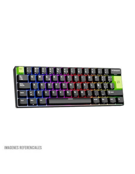 TECLADO GAMER ROYAL KLUDGE RK C61 BLACK GREEN| MINT SWITCH| CABLEADO| LED-RGB