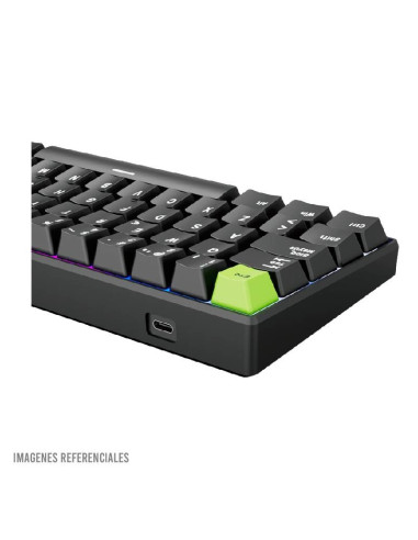 TECLADO GAMER ROYAL KLUDGE RK C61 BLACK GREEN|...
