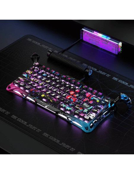 TECLADO GAMER GRAVASTAR MERCURY V75 PRO HE NEON GRAFFITI (GSV75PRO-CG-BLK) MECANICO| SWITCH GATERON MAGNETIC JADE| LED-RGB