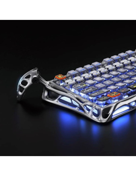 TECLADO GAMER GRAVASTAR MERCURY K1 PRO (GSK1PRO-S-CGRY) WIRELESS| LED-RGB| INTERSTELLAR SILVER