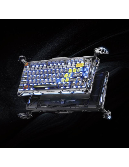 TECLADO GAMER GRAVASTAR MERCURY K1 PRO (GSK1PRO-S-CGRY) WIRELESS| LED-RGB| INTERSTELLAR SILVER