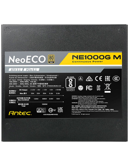 FUENTE DE PODER ANTEC NEOECO NE1000G 1000W 80+ GOLD FM (0-761345-11393-9)