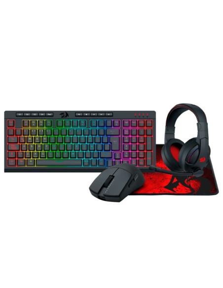 KIT REDRAGON 4 EN 1 ( S147-SP ) TECLADO K515 + MOUSE M724 + AURICULAR H211 + PAD MOUSE P016