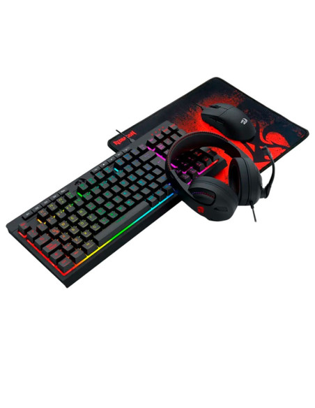 KIT REDRAGON 4 EN 1 ( S147-SP ) TECLADO K515 + MOUSE M724 + AURICULAR H211 + PAD MOUSE P016