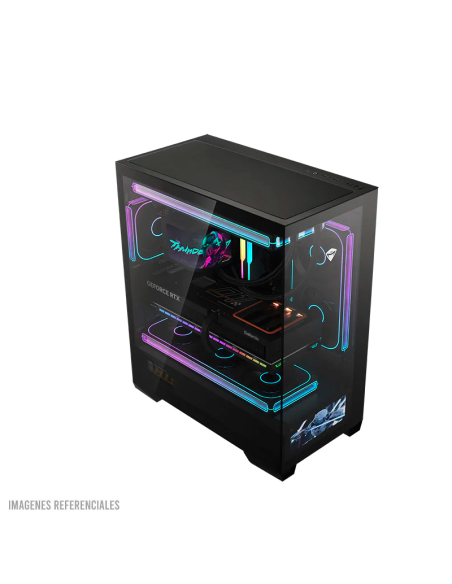 CASE GAMER THUNDEROBOT BLACKWARRIOR ( GQX25ABS ) | VIDRIO TEMPLADO MAGNETICO| PANTALLA LCD + 4 COOLER