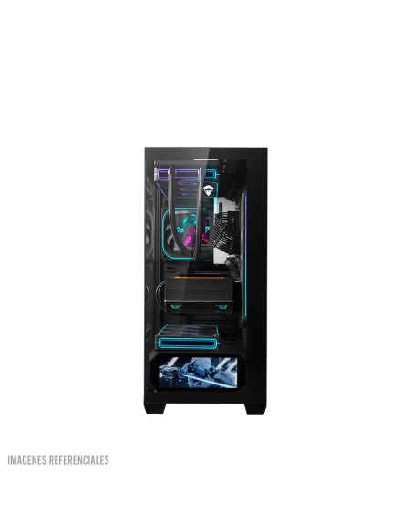 CASE GAMER THUNDEROBOT BLACKWARRIOR ( GQX25ABS ) | VIDRIO TEMPLADO MAGNETICO| PANTALLA LCD + 4 COOLER