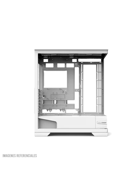 CASE GAMER THUNDEROBOT BLACKWARRIOR WHITE ( GQX25AWS ) | VIDRIO TEMPLADO MAGNETICO|PANTALLA LCD + 4 COOLER