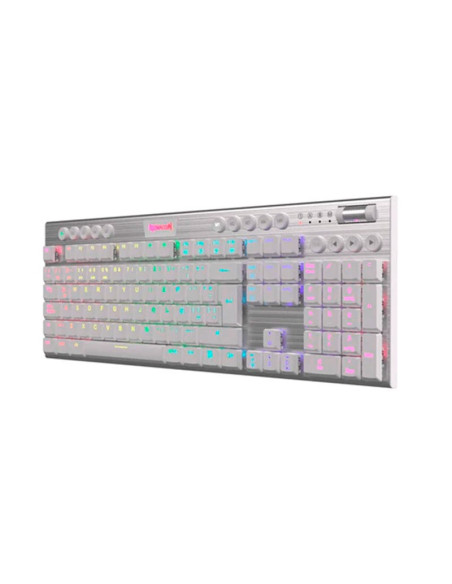 TECLADO GAMER REDRAGON HORUS FS WHITE WIRELESS ( K618W-RGB ) GAMING | BT | SWITCH RED | LED-RGB
