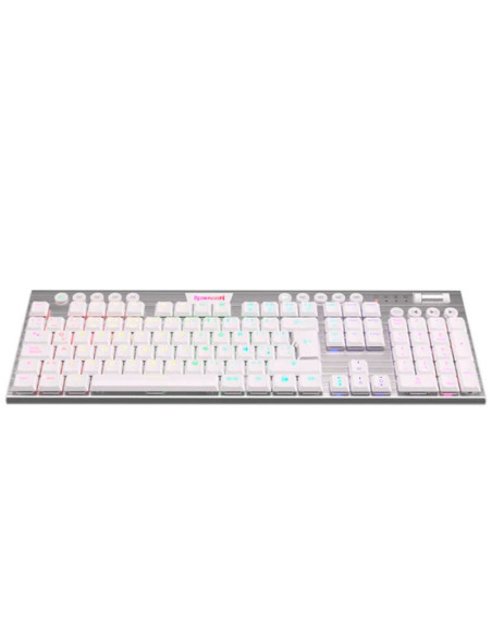 TECLADO GAMER REDRAGON HORUS FS WHITE WIRELESS ( K618W-RGB ) GAMING | BT | SWITCH RED | LED-RGB