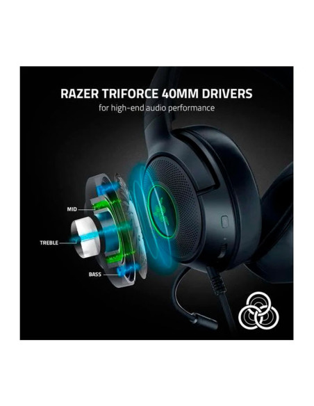AUDIFONO GAMER RAZER KRAKEN V3 X (RZ04-03750300-R3U1) USB 7.1 LED-RGB