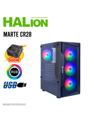 CASE GAMER HALION MARTE CR28 PANEL VIDRIO...