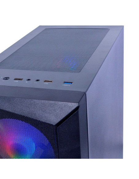 CASE GAMER HALION MARTE CR28 PANEL VIDRIO TEMPLADO | MALLA | 500W | 4 FAN LED