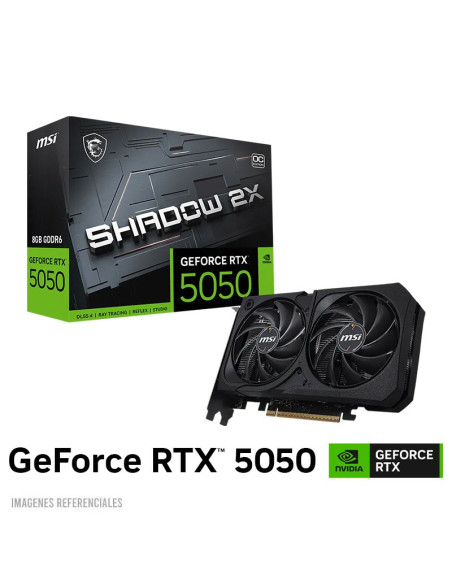 TARJETA DE VIDEO MSI RTX 5050 SHADOW 2X OC 8GB GDDR6 (912-V538-018) 128 BIT