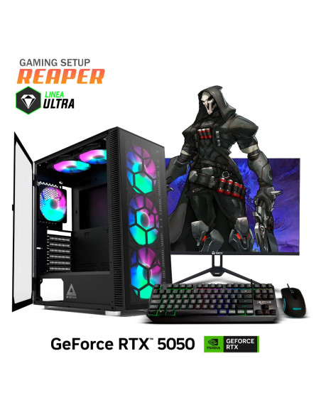 PC GAMER REAPER RYZEN 5-5500 16GB 512GB SSD GEFORCE RTX 5050 8GB + 23.8 FHD 144HZ + KIT RAPTOR