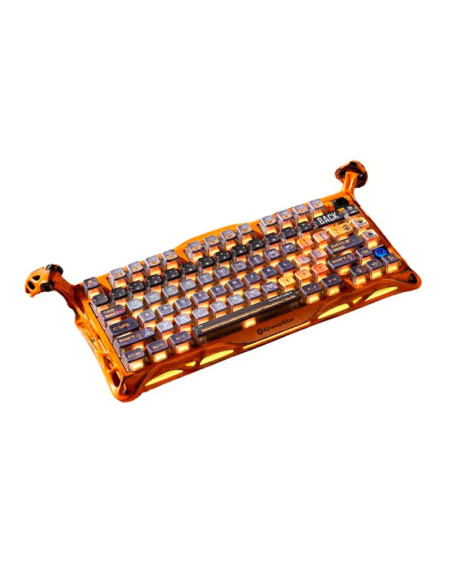 TECLADO GAMER GRAVASTAR MERCURY K1 PRO BATTLE WORN YELOW EDICION ESPECIAL (GSK1PRO-YLW) WIRELEES| MECANICO| LED-RGB