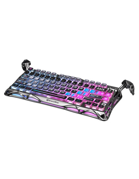 TECLADO GAMER GRAVASTAR MERCURY K1 PRO CYBERPUNK EDICION ESPECIAL ( GSK1PRO-CBLK) WIRELESS| MECANICO| LED-RGB