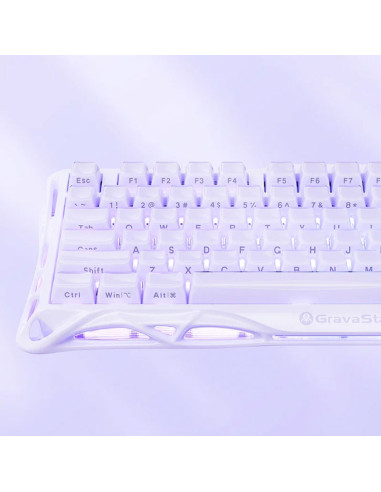 TECLADO GAMER GRAVASTAR V75 HE LAVENDER PURPLE...