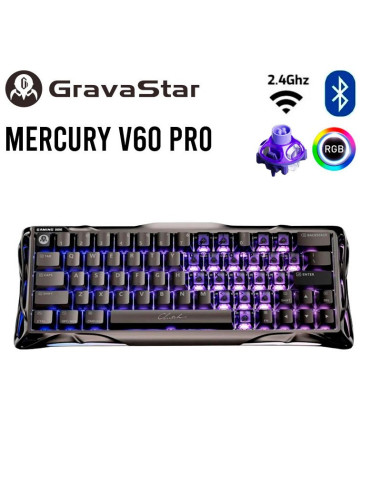 TECLADO GAMER GRAVASTAR MERCURY V60 PRO GUN...