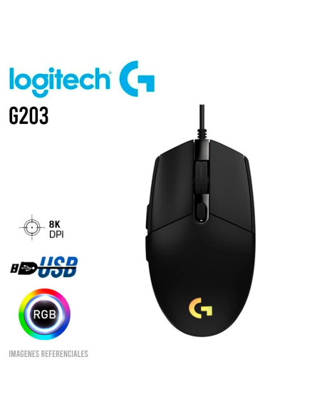 MOUSE GAMER LOGITECH G203 LIGHTSYNC NEGRO (910-005793)800DPI|RGB