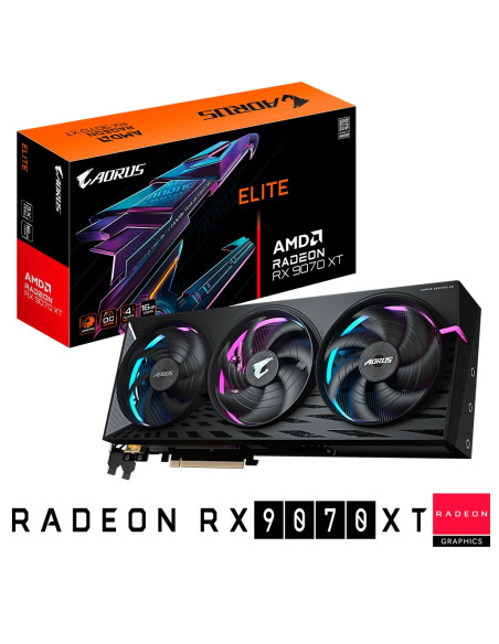 TARJETA DE VIDEO GIGABYTE RADEON RX 9070 XT ELITE 16G (GV-R9070XTAORUS E-16GD) GDDR6