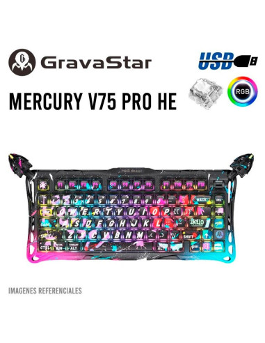 TECLADO GAMER GRAVASTAR MERCURY V75 PRO HE NEON...
