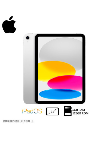 IPAD APPLE 11TH GEN CHIP A16 6GB 128GB 11" IPS IOS (MD3Y4LL/A)12MP BT|WIFI|SILVER