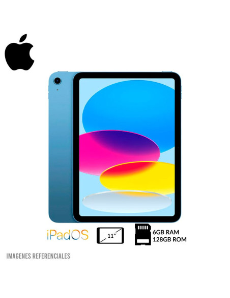 IPAD APPLE 11TH GEN CHIP A16 6GB 128GB 11" IPS IOS (MD4A4LL/A)12MP BT|WIFI|BLUE