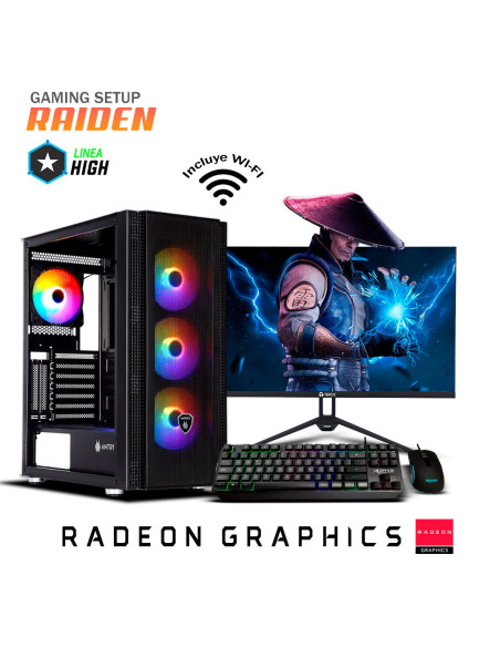PC GAMER RAIDEN RYZEN 5 5600GT OEM 16GB 500GB SSD +  MONITOR 23.8 FHD + KIT RAPTOR