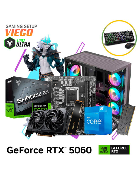 SETUP GAMER VIEGO I5-12400F 16GB 512GB SSD GEFORCE RTX 5060 8GB + KIT RAPTOR