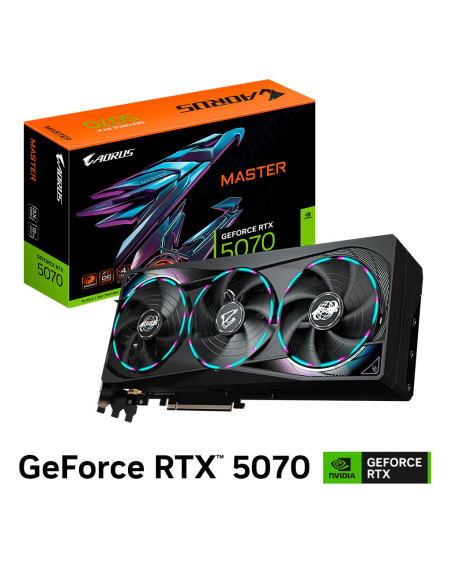 TARJETA DE VIDEO GIGABYTE RTX 5070 12GB AORUS MASTER GDDR7 (GV-N5070AORUS M-12GD) 192 BIT