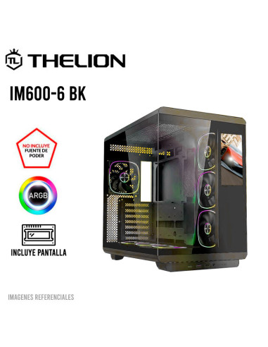 CASE GAMER THELION (IM600-6 BK)|S/FUENTE|VIDRIO...
