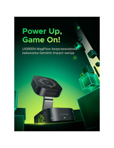 CARGADOR UGREEN 2 EN 1 EDICION GENSHIN IMPACT W702 MAGNETICO WIRELESS 15W (35316GI)