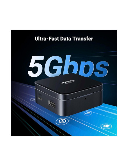 HUB USB-C UGREEN CM801 4 EN 1 (35590) 1X HDMI- 1X USB-A- 1X USB-C- BASE MAGNETICA