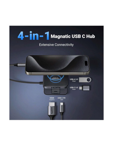 HUB USB-C UGREEN CM801 4 EN 1 (35590) 1X HDMI-...