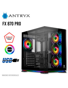 CASE ANTRYX FX 870 PRO BLACK (AC-FX870PK) S/FUENTE VIDRIO...
