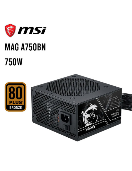 FUENTE DE PODER MSI 750W ( MAG A750BN PCIE5 III ) 80PLUS BRONZE | PCIE 5.1