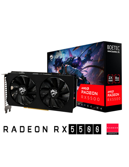 TARJETA DE VIDEO BOETEC RX 5500 8GB GDDR6 (RX 5500 8GD6) 128 BITS