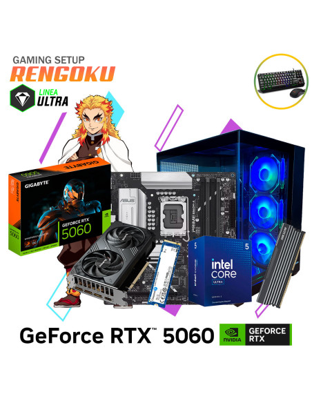 SETUP GAMER RENGOKU ULTRA 5-225F 16GB 1TB SSD GEFORCE RTX 5060 8GB + KIT RAPTOR