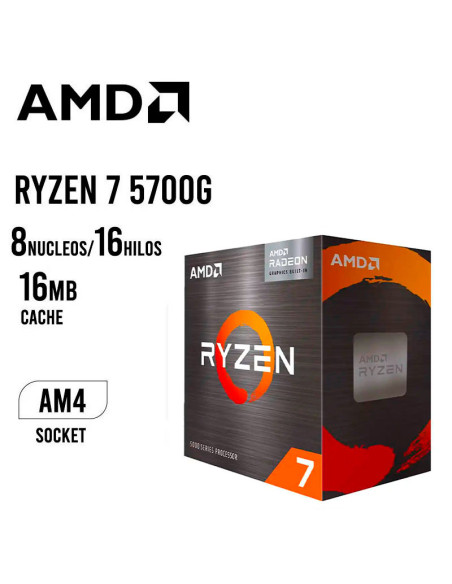 PROCESADOR AMD RYZEN 7 5700G 3.8GHZ - 16MB ( 100-100000263BOX ) AM4